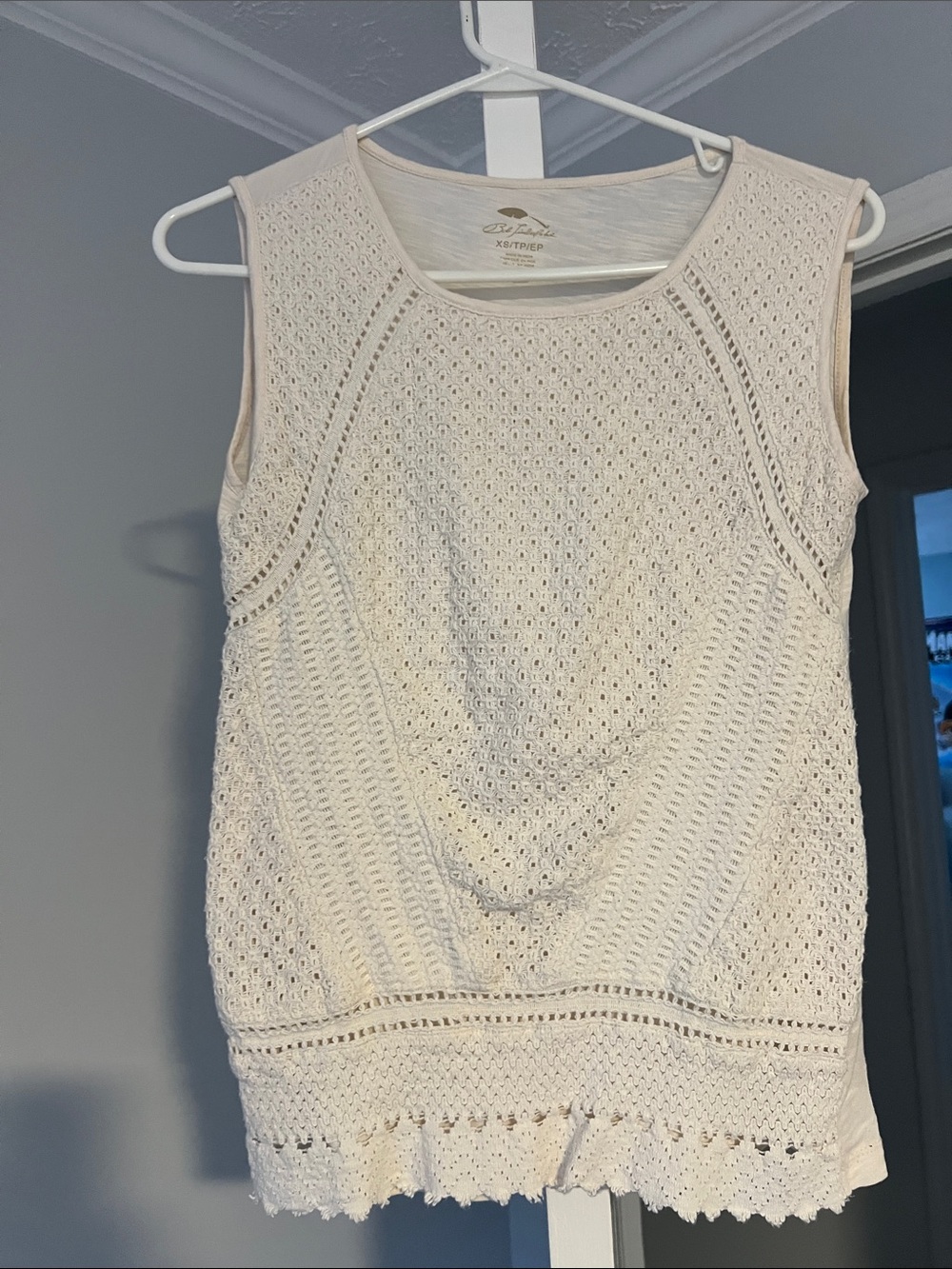Crochet Shell Tank Top - Cream
